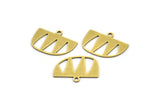 Semi Circle Charm, 24 Raw Brass Semi Circle Charms With 1 Loop, Pendant Charms (13x18x0.60mm) A3404