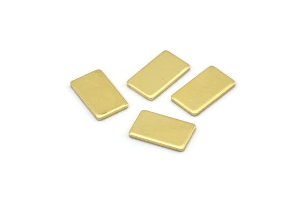 Brass Rectangle Blank, 24 Raw Brass Rectangle Stamping Blanks (10x6x0.80mm) M03377