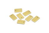 Brass Rectangle Charm, 24 Raw Brass Rectangle Charms With 1 Hole (10x6x0.80mm) M03375