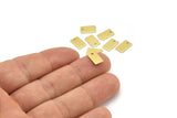 Brass Rectangle Charm, 24 Raw Brass Rectangle Charms With 1 Hole (10x6x0.80mm) M03375
