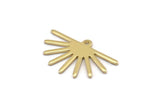 Brass Sun Charm, 24 Raw Brass Sun Charms With 1 Loop (25x16x1mm) M03374
