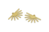 Brass Sun Charm, 24 Raw Brass Sun Charms With 1 Loop (25x16x1mm) M03374