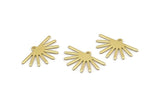 Brass Sun Charm, 24 Raw Brass Sun Charms With 1 Loop (25x16x1mm) M03374