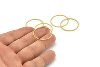 26mm Circle Connectors, 24 Raw Brass Circle Connectors (26x0.80mm) A3898