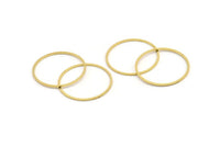 26mm Circle Connectors, 24 Raw Brass Circle Connectors (26x0.80mm) A3898