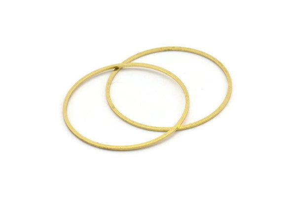 34.5mm Circle Connectors, 12 Raw Brass Circle Connectors (34.5x0.80mm) A3887