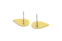 Pirinç Damla Küpe, 10 Ham Pirinç Damla Şeklinde Küpe (14x9x0,80 mm) A3925