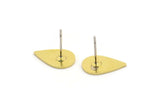 Pirinç Damla Küpe, 10 Ham Pirinç Damla Şeklinde Küpe (14x9x0,80 mm) A3925