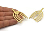 Earring Studs, 2 Raw Brass - Irregular Shaped Stud Earrings With 3 Holes - Brass Earrings - Earrings (58x37x1.20mm) A3345