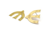 Brass Bird Earring, 4 Raw Brass Bird Stud Earrings (28x31x0.60mm) A3706