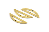 Yarım Daire Charm, 2 Delikli 24 Ham Pirinç Yarım Ay Bağlantı Parçası (26x6x1mm) A3621
