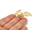 Yarım Daire Charm, 2 Delikli 24 Ham Pirinç Yarım Ay Bağlantı Parçası (26x6x1mm) A3621