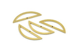 Semi Circle Charm, 12 Raw Brass Half Moon Charms With 1 Hole (33x10x1mm) A3624