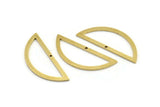 Semi Circle Charm, 12 Raw Brass Half Moon Charms With 1 Hole (35x13x1mm) A3618