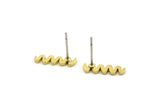 Earring Studs, 12 Raw Brass - Squiggly Shaped Earrings - Brass Earrings - Earrings (14x4x1mm) A3921