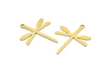 Brass Dragonfly Charm, 24 Raw Brass Dragonfly Charms With 1 Loop (27x22x0.60mm) A3648