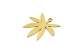 Brass Leaf Charm, 24 Raw Brass Leaf Charms With 1 Loop, Charm Pendants (21x0.60mm) A3590