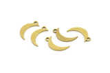 Brass Moon Charm, 50 Raw Brass Crescent Moon Charms With 1 Loop (14x3x0.60mm) A3640