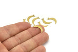 Brass Moon Charm, 50 Raw Brass Crescent Moon Charms With 1 Loop (17x4x0.60mm) A3641