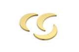 Brass Moon Blank, 24 Raw Brass Crescent Moon Shaped Blanks, Findings (16x4x1mm) A3953
