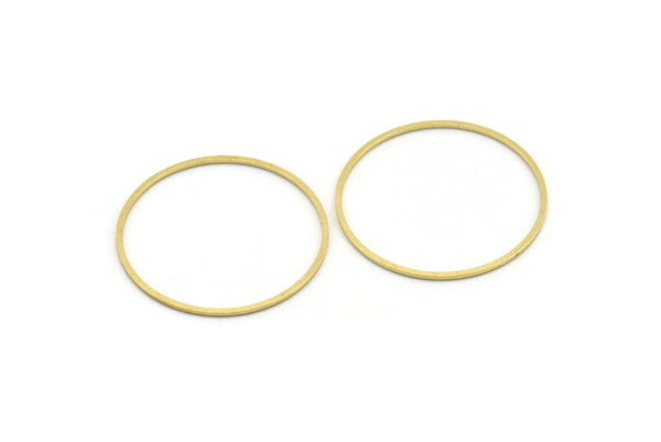 Brass Circle Connector, 50 Raw Brass Circle Connectors (30X0.80mm) Bs-1109
