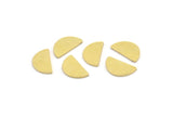 Semi Circle Blank, 24 Raw Brass Half Moon Blanks (12x7x0.80mm) A3916