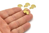 Brass Fire Charm, 24 Raw Brass Fire Shape Charms With 2 Hole (18x13x0.60mm) A3568