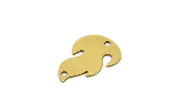 Brass Fire Charm, 24 Raw Brass Fire Shape Charms With 2 Hole (18x13x0.60mm) A3568