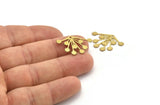 Brass Flower Charm, 24 Raw Brass Flower Shape Charms With 1 Hole, Charm Pendants (26x18x0.60mm) A3515