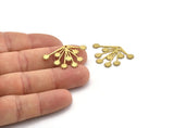 Brass Flower Charm, 12 Raw Brass Flower Shape Charms With 1 Hole, Charm Pendants (32x22x0.60mm) A3613