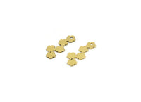 Brass Flower Charm, 24 Raw Brass Flower Shape Charms With 1 Hole, Charm Pendants (22x9x0.60mm) A3580