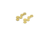 Brass Flower Charm, 24 Raw Brass Flower Shape Charms With 1 Hole, Charm Pendants (22x9x0.60mm) A3580
