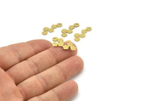 Brass Flower Charm, 24 Raw Brass Flower Shape Charms With 1 Hole, Charm Pendants (22x9x0.60mm) A3580