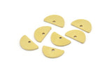 Semi Circle Charm, 24 Raw Brass Half Moon Charms With 1 Hole (12x7x0.80mm) A3917
