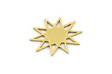 Brass Star Charm, 24 Raw Brass Star Shaped Charms, Charm Pendants, Connectors (18x17x0.60mm) A3541