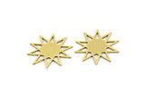 Brass Star Charm, 24 Raw Brass Star Shaped Charms, Charm Pendants, Connectors (18x17x0.60mm) A3541