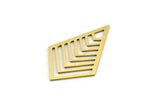Brass Diamond Charm, 12 Raw Brass Diamond Shaped Charms, Pendant Findings (28x18x0.60mm) A3660