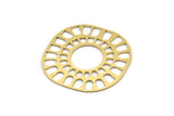 Pirinç Etnik Charm, 6 Ham Pirinç Etnik Motif Charm, Küpe Charm'ları (39x36x0,60 mm) A3526