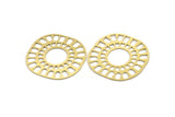 Pirinç Etnik Charm, 6 Ham Pirinç Etnik Motif Charm, Küpe Charm'ları (39x36x0,60 mm) A3526