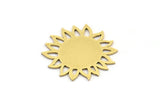 Brass Flower Charm, 12 Raw Brass Sunflower Shaped Charms, Earring Charms (21x19x0.60mm) A3596