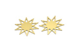 Brass Star Charm, 8 Raw Brass Star Shaped Charms, Charm Pendants, Connectors (30x28x0.60mm) A3655