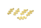 Brass Worm Charm, 24 Raw Brass Worm Charms With 1 Loop, Earring Charms (16x7x0.60mm) A3632