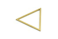 Brass Triangle Charm, 12 Raw Brass Triangle Charms, Geometric Findings, Connector Findings (36x34x1mm) A3670