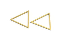 Brass Triangle Charm, 12 Raw Brass Triangle Charms, Geometric Findings, Connector Findings (36x34x1mm) A3670