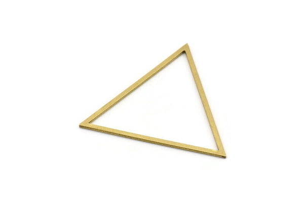 Brass Triangle Charm, 10 Raw Brass Triangle Charms, Geometric Findings, Connector Findings (45x46x1mm) A3674