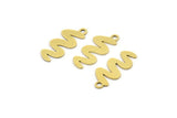 Brass Worm Charm, 24 Raw Brass Worm Charms With 1 Loop, Earring Charms (20x9x0.60mm) A3633