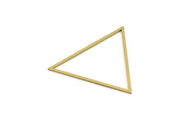 Brass Triangle Charm, 8 Raw Brass Triangle Charms, Geometric Findings, Connector Findings (52x50x1mm) A3675