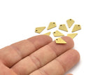 Brass Triangle Charm, 24 Raw Brass Diamond Charms With 1 Hole (12x8x1mm) A3523