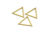 Brass Triangle Charm, 24 Raw Brass Triangle Charms, Geometric Findings, Connector Findings (25x24x1mm) A3673