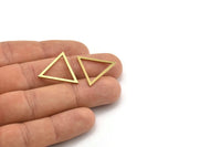 Brass Triangle Charm, 24 Raw Brass Triangle Charms, Geometric Findings, Connector Findings (25x24x1mm) A3673